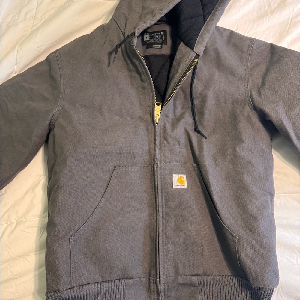 Carhartt Gray Hooded Jacket small - Picture 2 of 9
